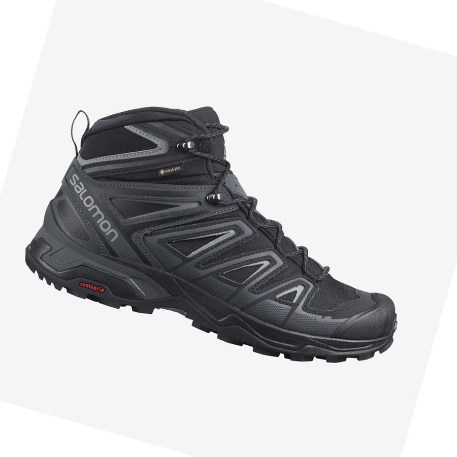 Salomon X ULTRA 3 WIDE MID GORE-TEX Túracipő Férfi Szürke Fekete | HU 2030KOR